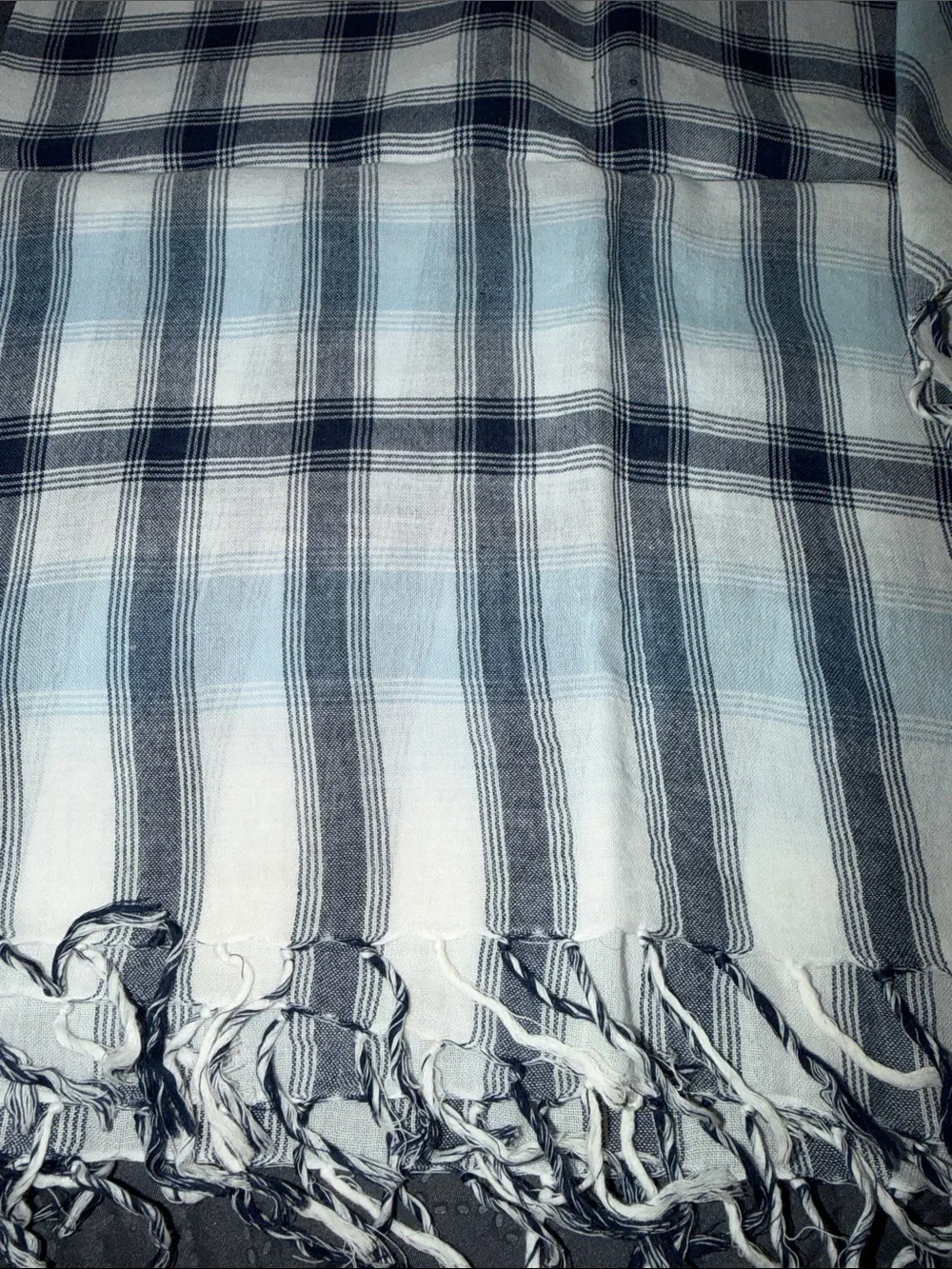 Hollister Light Blue, Navy & White Striped Women’s Scarf